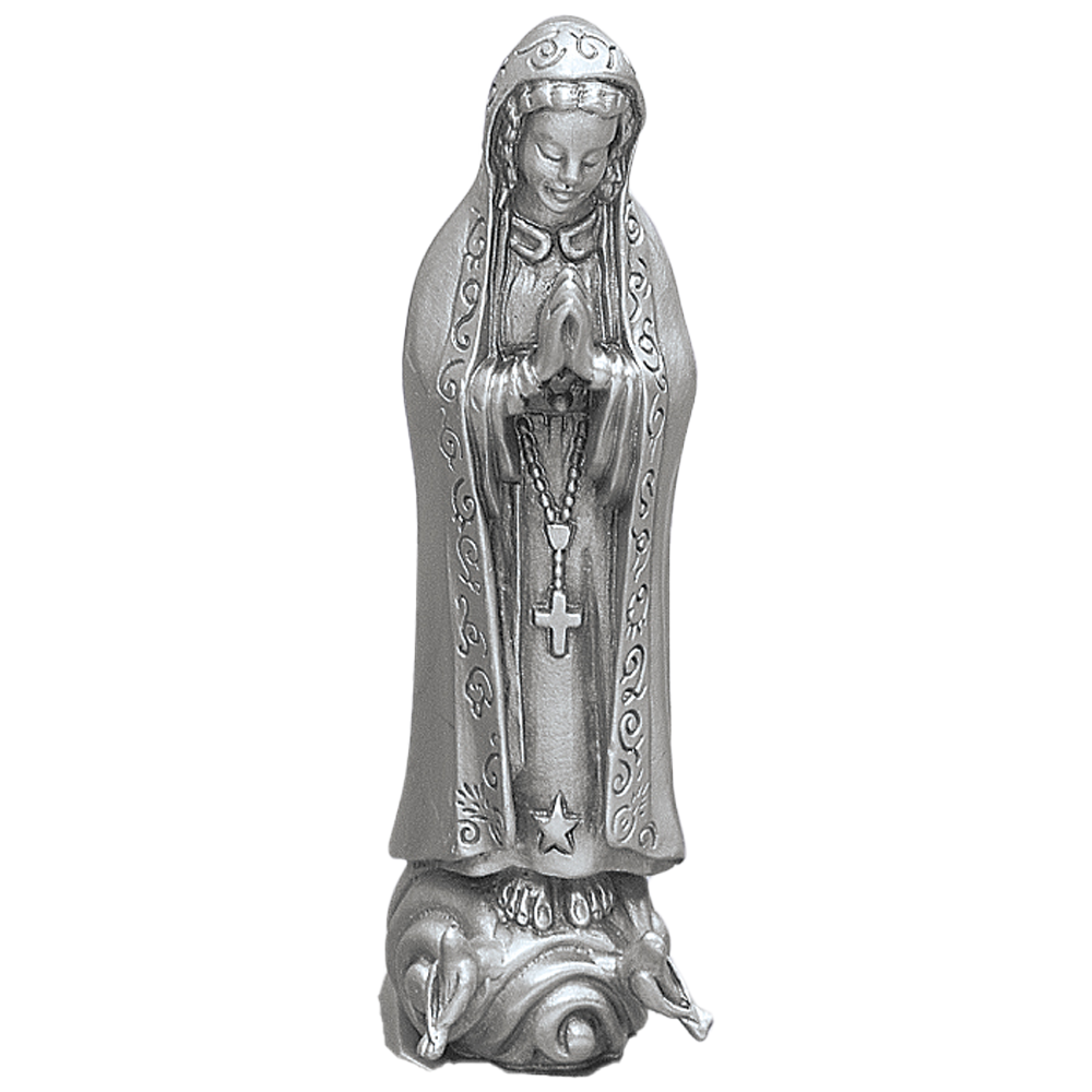 3 1/2" High Pewter Our Lady of Fatima Statue