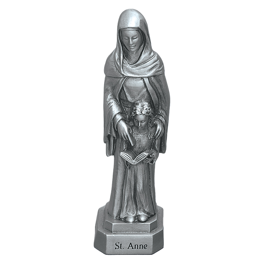 3 1/2" High Pewter St Anne Statue