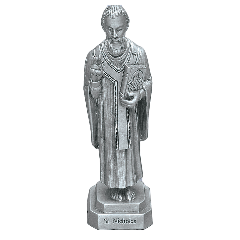 3 1/2" High Pewter St Nicholas Statue