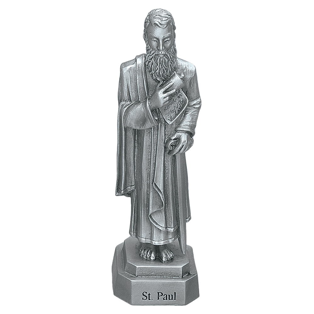 3 1/2" High Pewter St Paul Statue