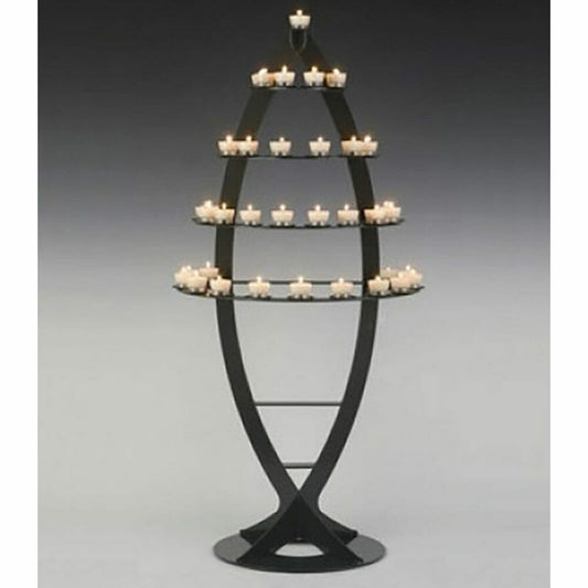Ichthus Style Wrought Iron Candle Stand