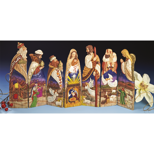 9 1/2" High Folding Nativity Figures
