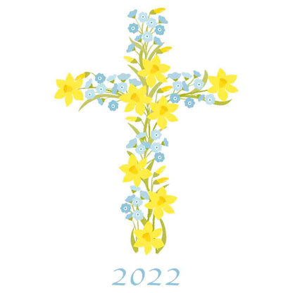 9 Day Sanctuary Light with Daffodil Cross Easter Transfer