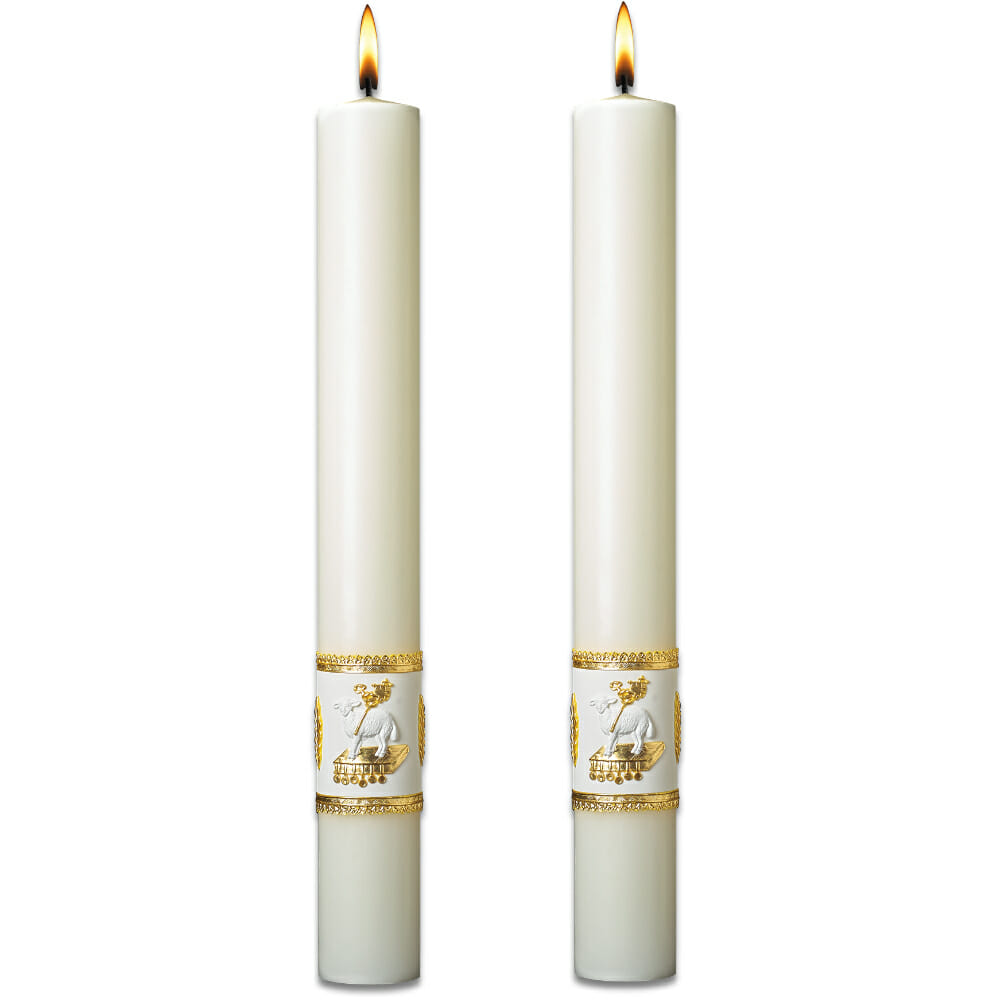 Ornamented Complementing Altar Candles