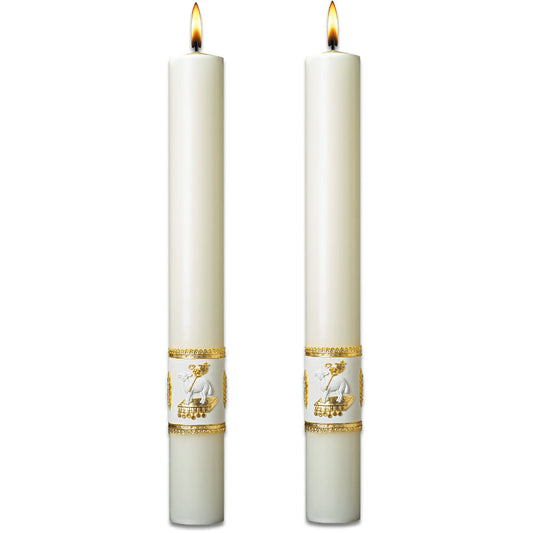 Ornamented Complementing Altar Candles