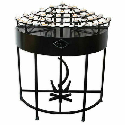 Semi-Circular Votive Stand - Black or Brushed Silver