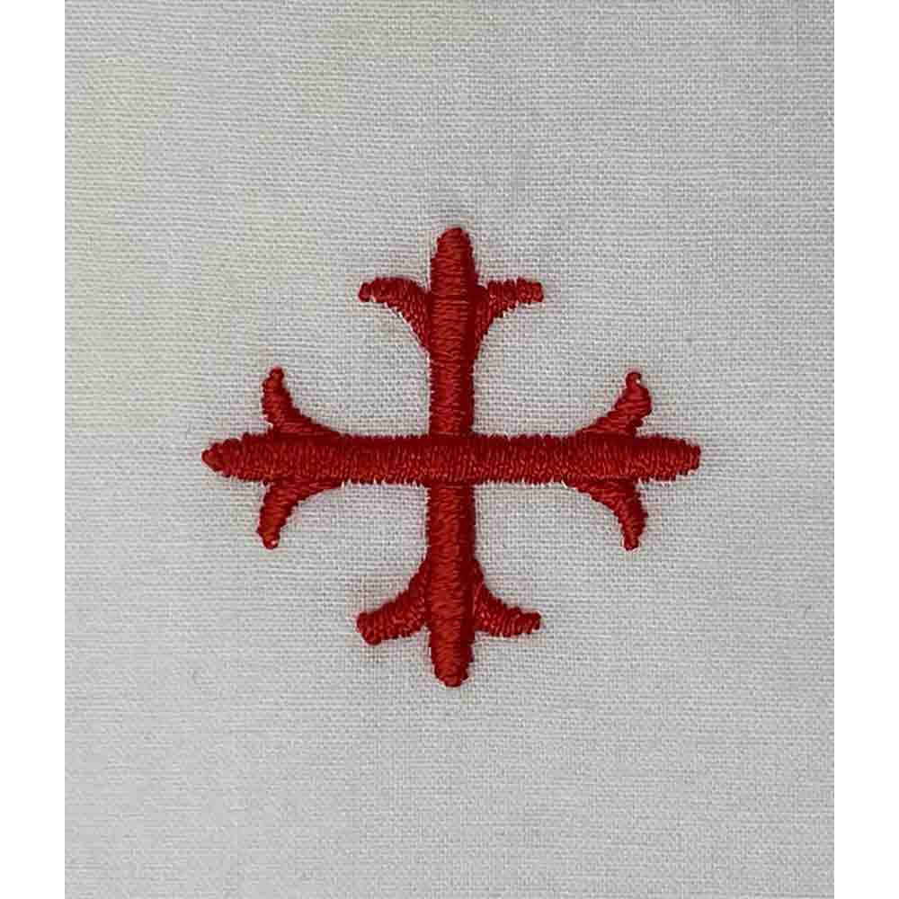 100% Cotton Mass Linens with Red Greek Cross Embroidery