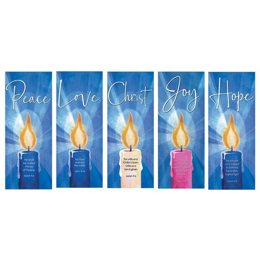 Blue Advent Candle Banner Set