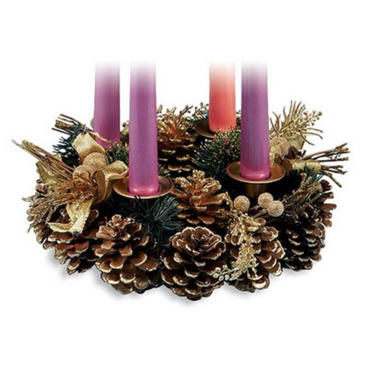 9" Diameter Pinecone Advent Wreath