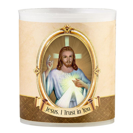 Divine Mercy Devotional Votive Candle - Pack of 4