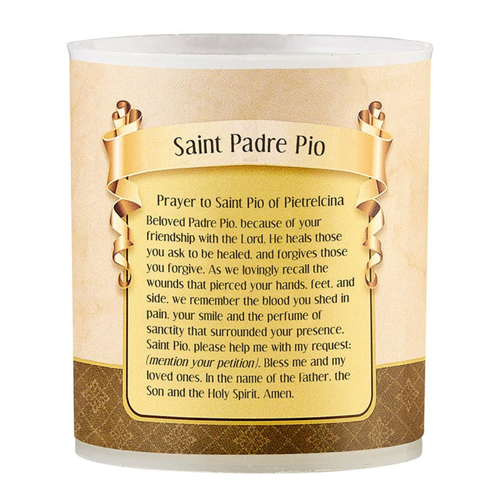 Saint Pio Devotional Votive Candle - Pack of 4