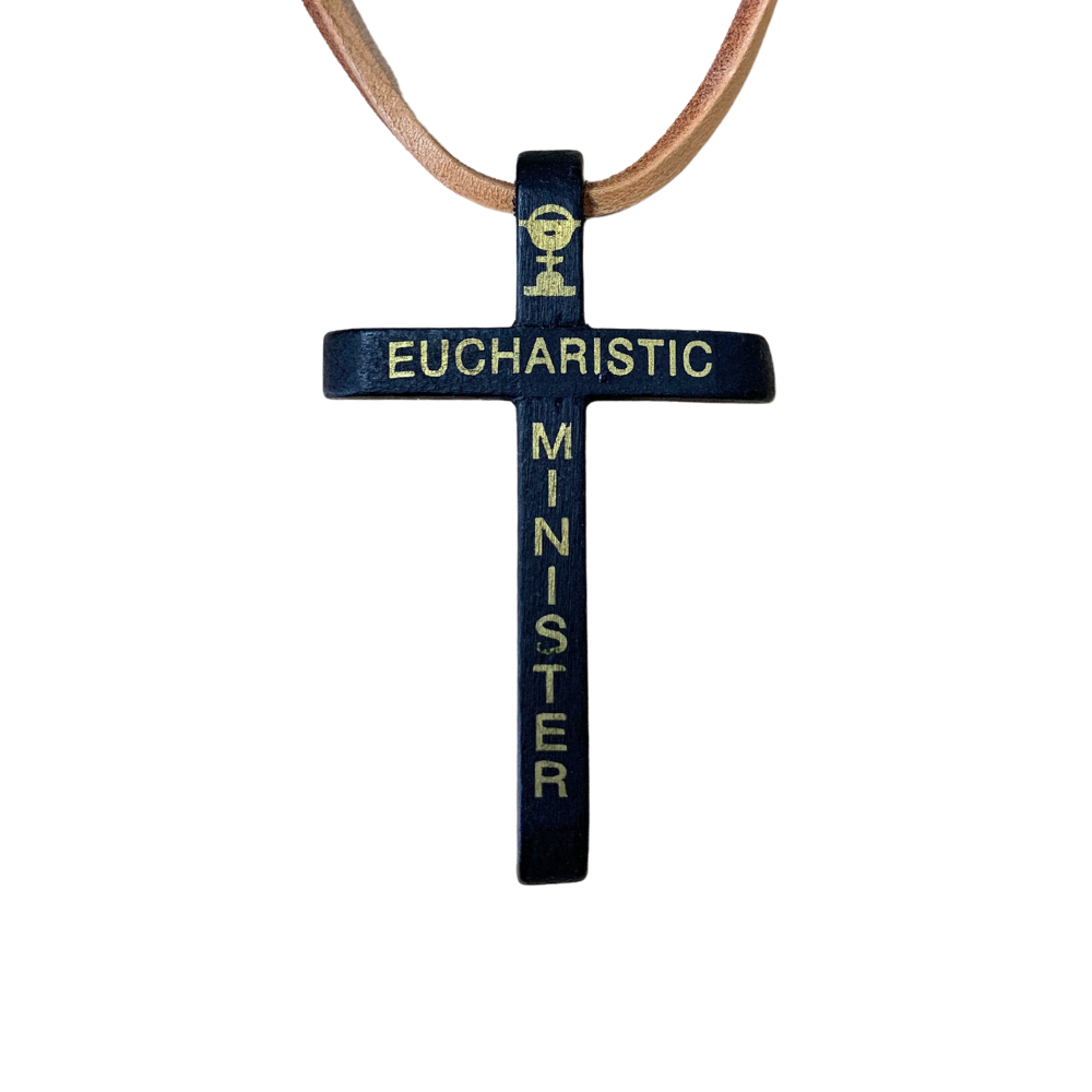 Eucharistic Minister Wooden Cross Pendant