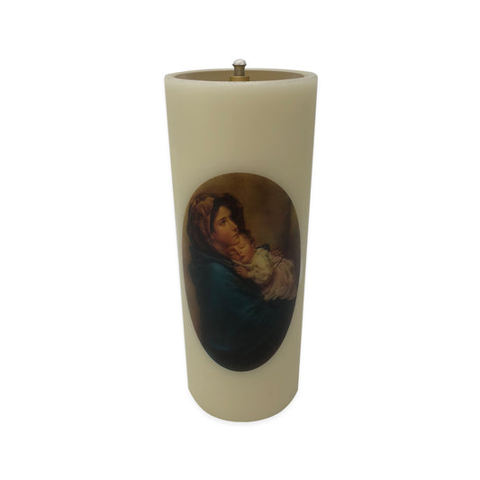 Nylon Oil Candle with Madonna & Child Transfer