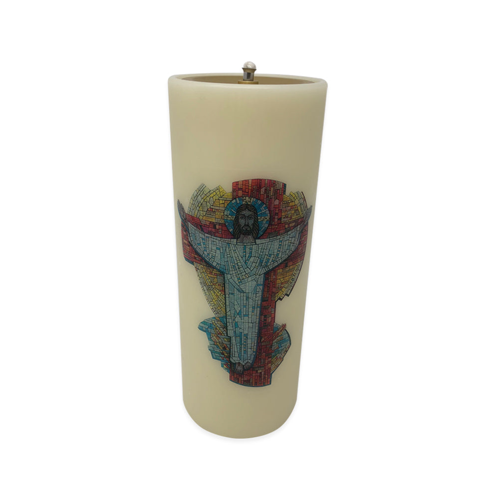 Nylon Oil Candle with Risen Christ Mosaic Transfer
