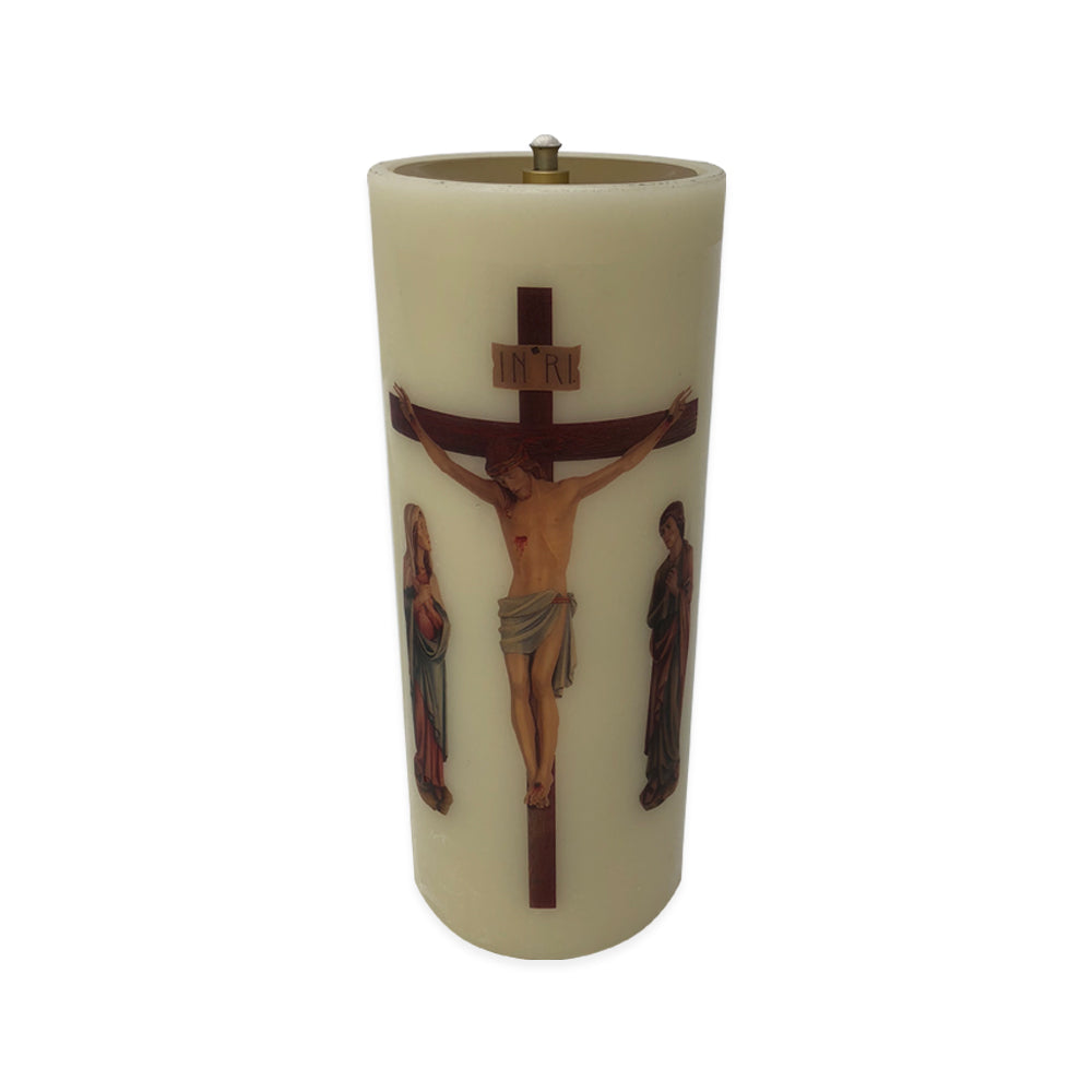 Nylon Oil Candle with Crucifixion Group Transfer