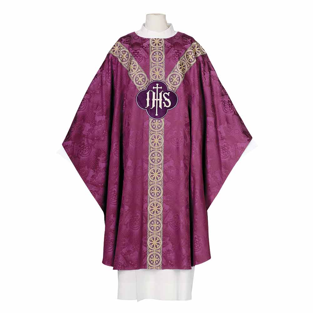 Chasuble with 'IHS' Monogram - Available in 8 Colours