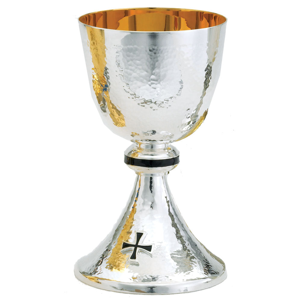 7 3/4" Silver Hammered Texture Chalice  - Matching Ciborium Available