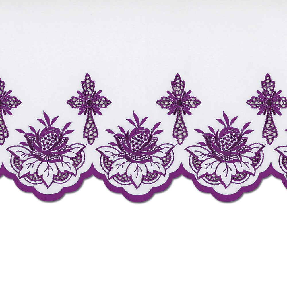 Purple Silk Embroidered Altar Cloth - Design BV1108P