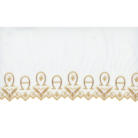Gold or White Silk Embroidered Altar Cloth - Design BV190GO
