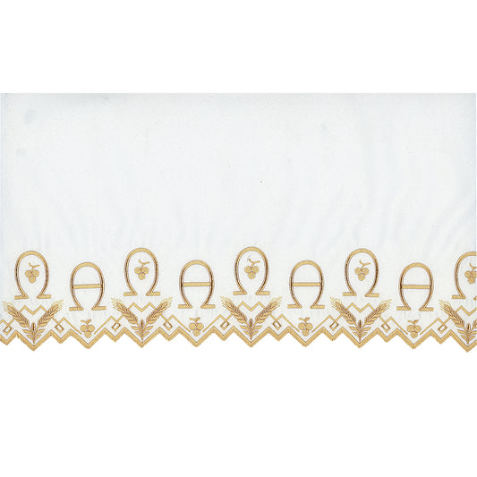 Gold or White Silk Embroidered Altar Cloth - Design BV190GO