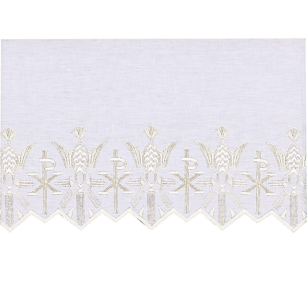 White Or Gold Silk Embroidered Altar Cloth - Design BV4007
