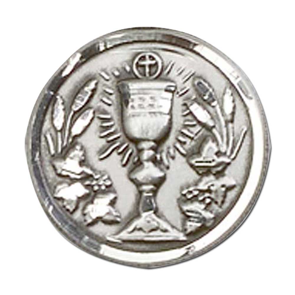 Silver First Communion Design Lapel Pin