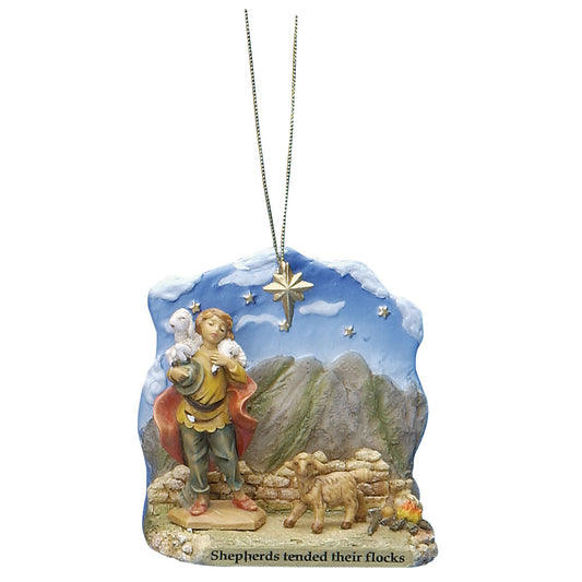 3 3/4in High Nativity Hanging Ornament - Shepherds