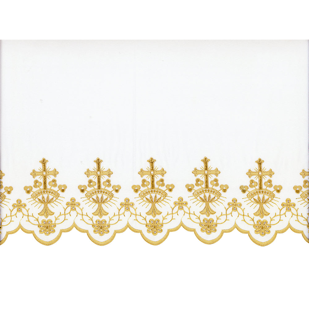 Gold or White Silk Embroidered Altar Cloth - Design BV8007