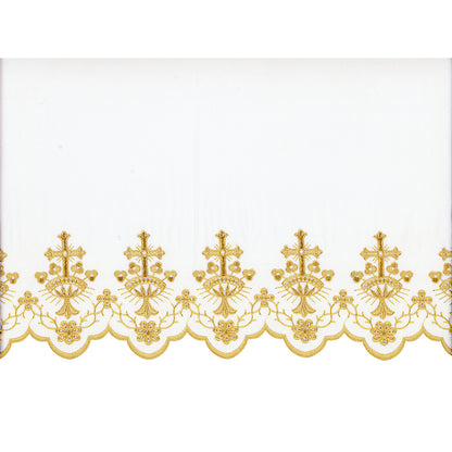 Gold or White Silk Embroidered Altar Cloth - Design BV8007