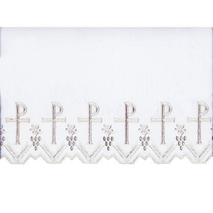 White or Gold Silk Embroidered Altar Cloth - Design BV8092