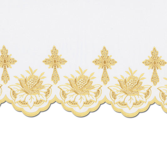 Gold Silk Embroidered Altar Cloth - Design BV1108G