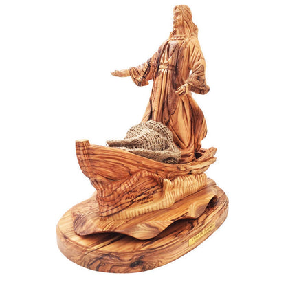 14.1” Olive Wood Christ the Fisherman Statue