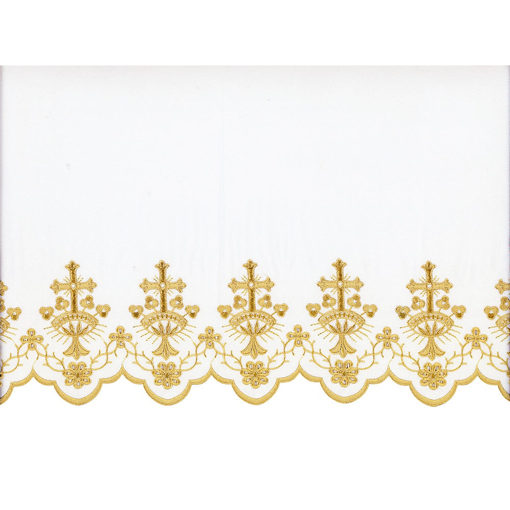 Gold Or White Silk Embroidered Altar Cloth - Design BV7007