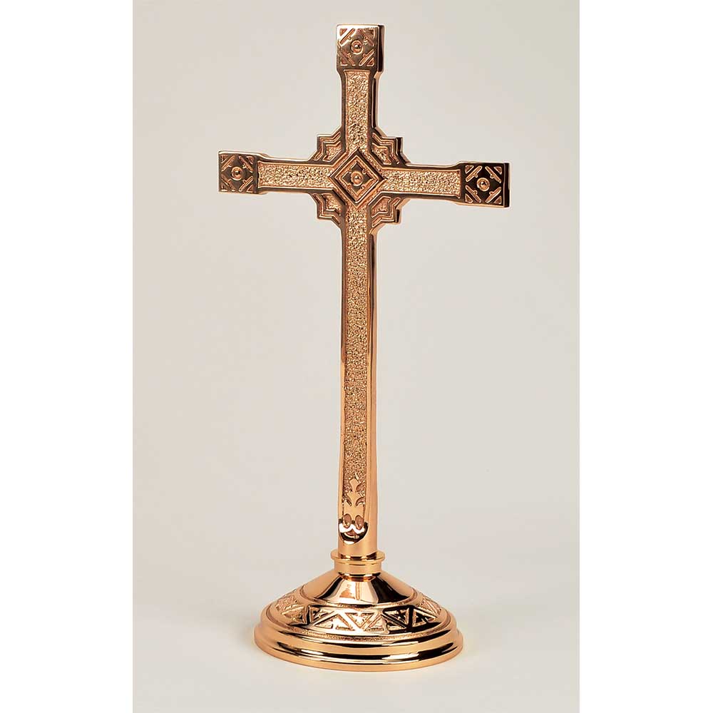 17” High Cast Textured Bronze Crucifix