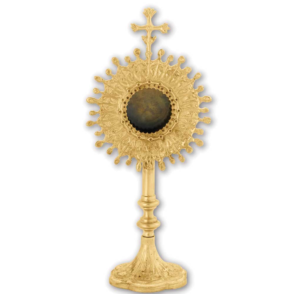 9 1/2" Gold Plated Reliquary