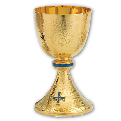 7 3/4" Gold Hammered Textured Chalice - Matching Ciborium Available