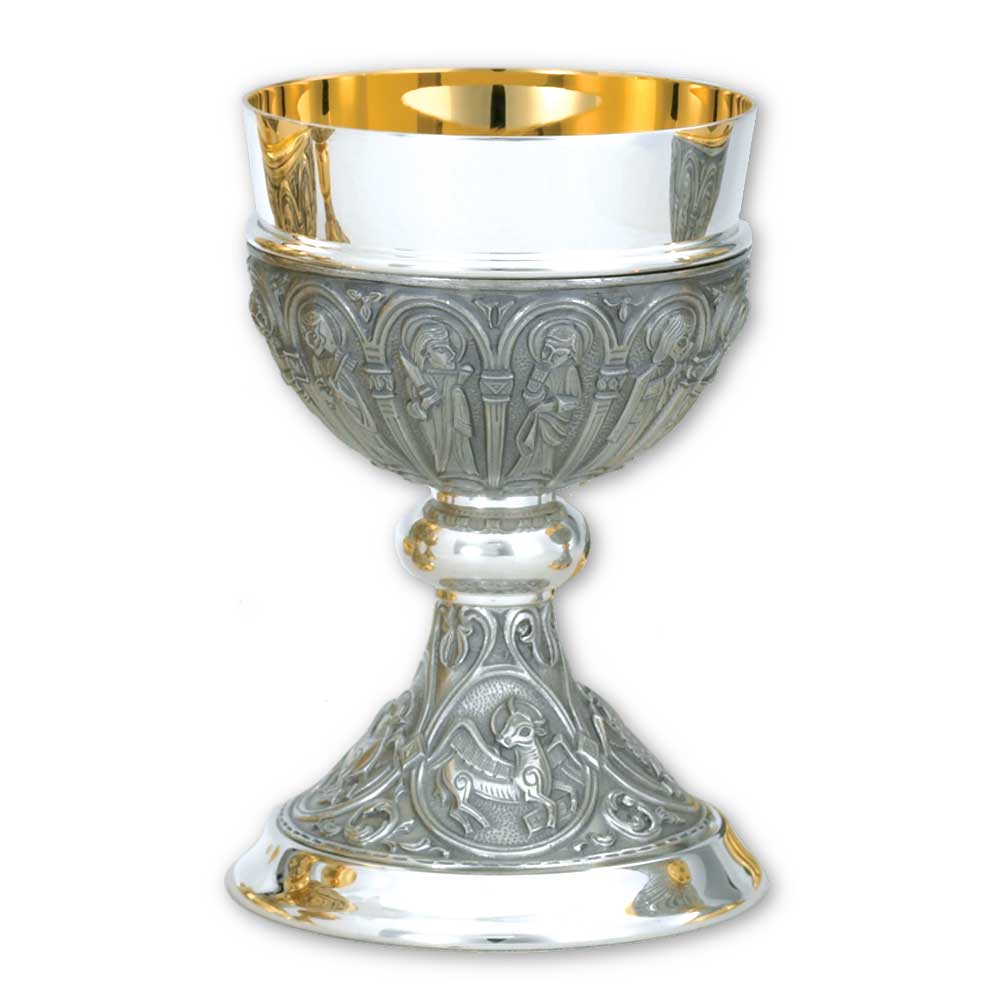 6 3/4" High Chalice with Bowl Paten - Matching Ciborium Available