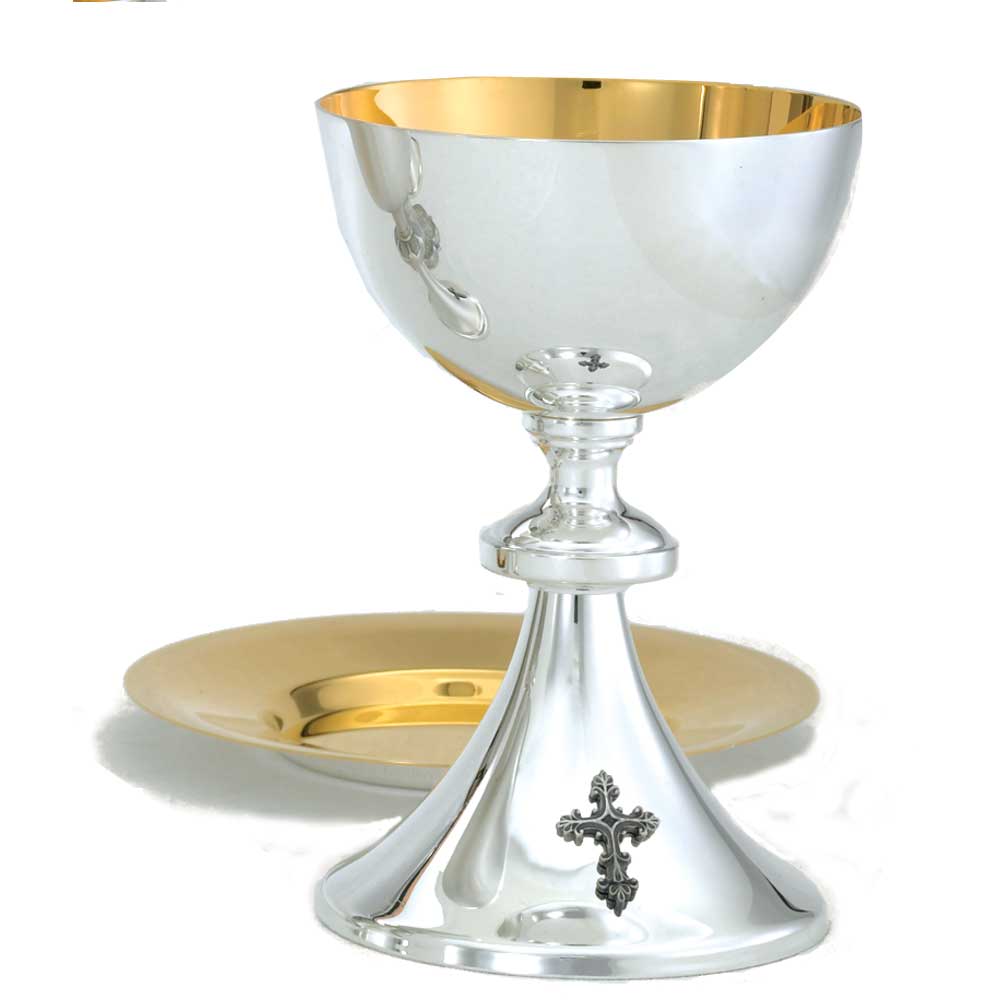 7 3/8” Silver Chalice With Well Paten, Style AVA-751S