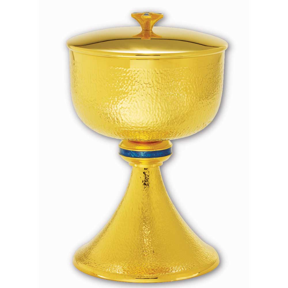 7 3/4" Gold Hammered Textured Ciborium - Matching Chalice Available