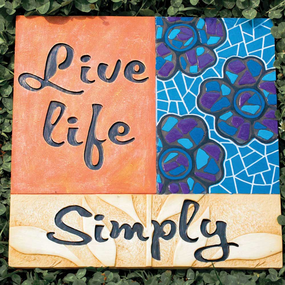 Garden Stone Plaque, Live Life Simply