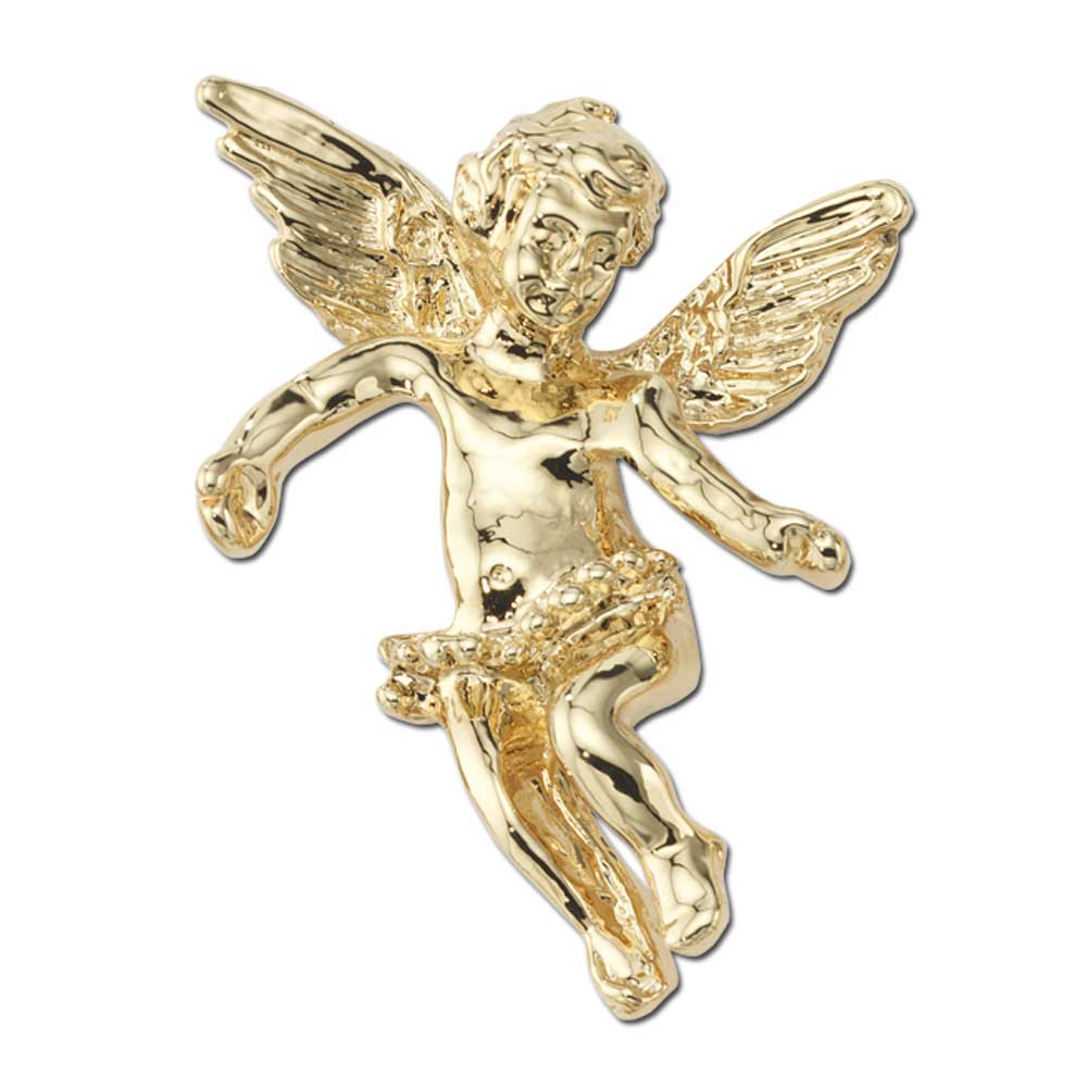 Gold Angel with Arms Apart Lapel Pin