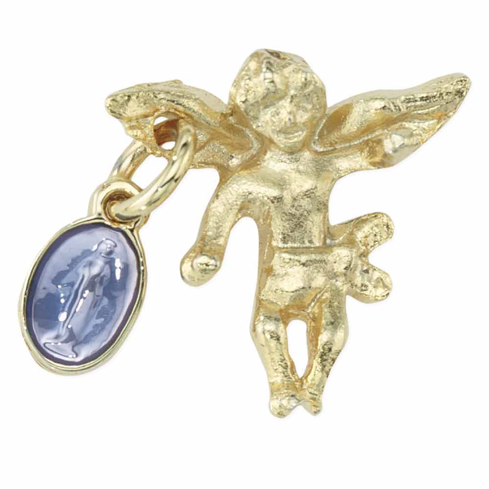 Gold Angel with Miraculous Pendant Lapel Pin