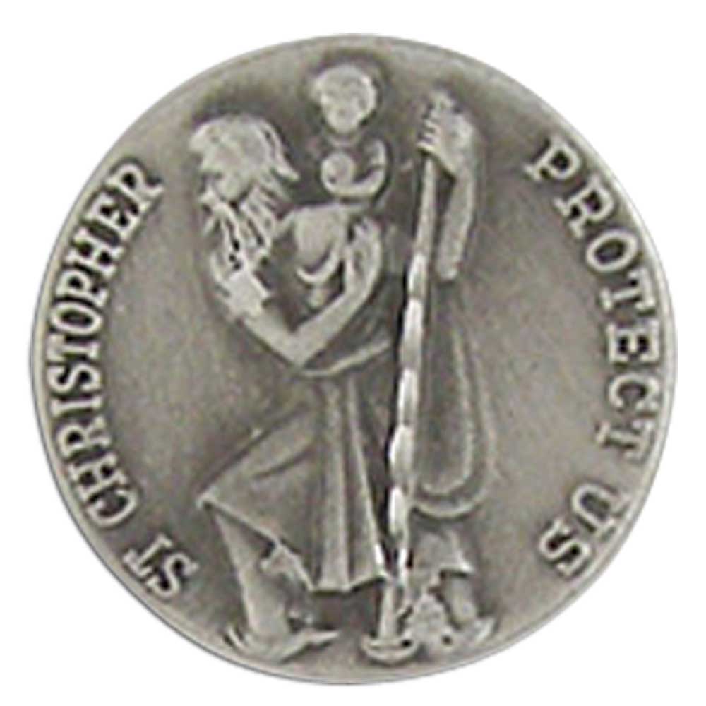 St Christopher Pewter Lapel Pin