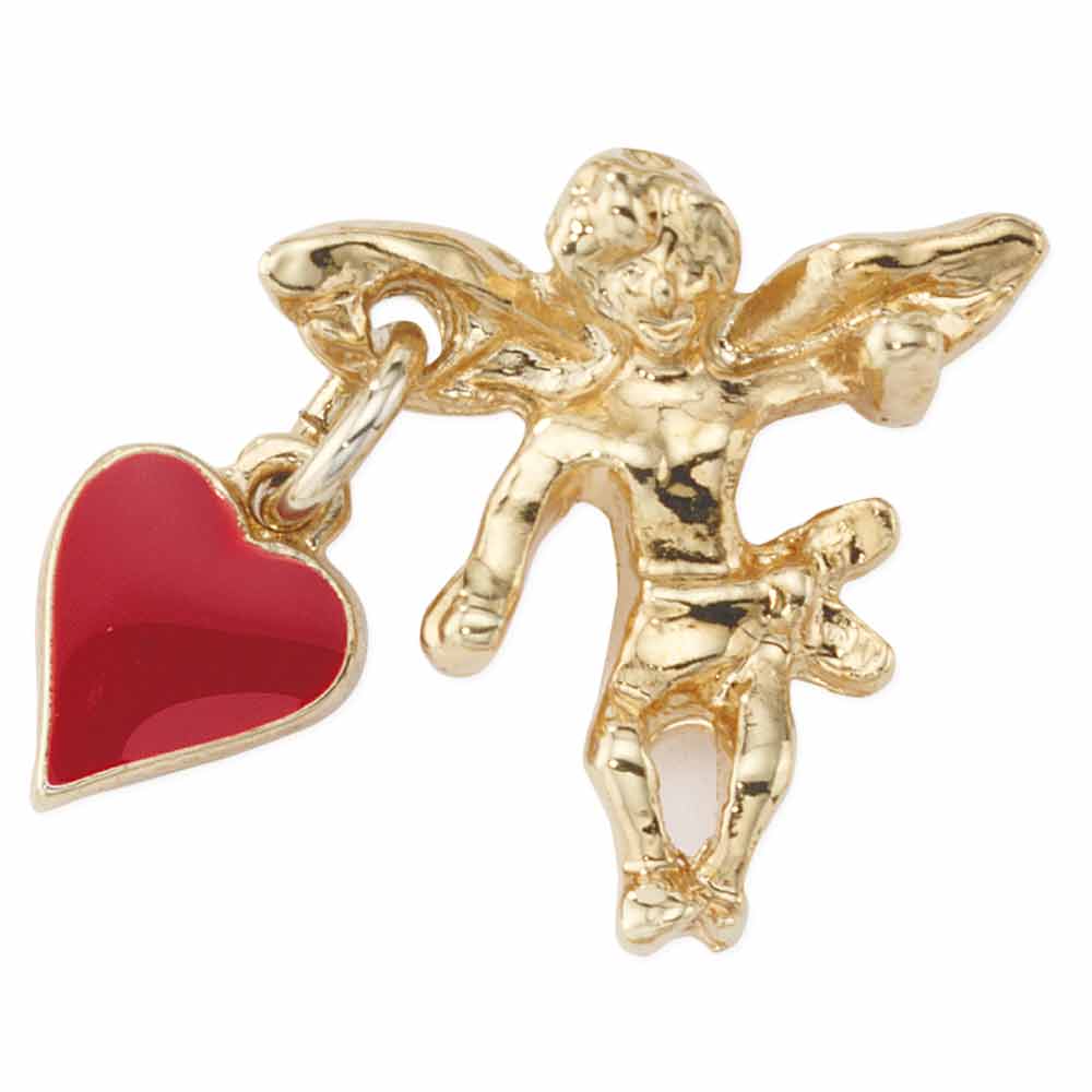 Gold Angel with Heart Lapel Pin