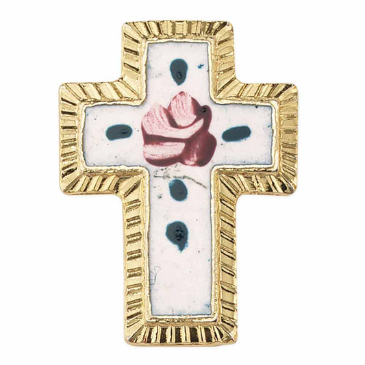 White Cross Lapel Pin