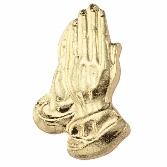 Gold Plated Praying Hands Lapel Pin