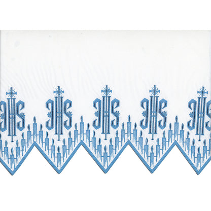 Blue Silk Embroidered Altar Cloth - Design BV1408B