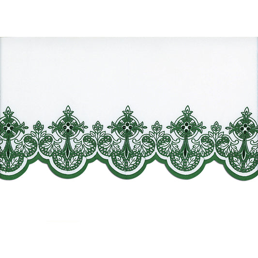 Green Silk Embroidered Altar Cloth - Design BV508GR