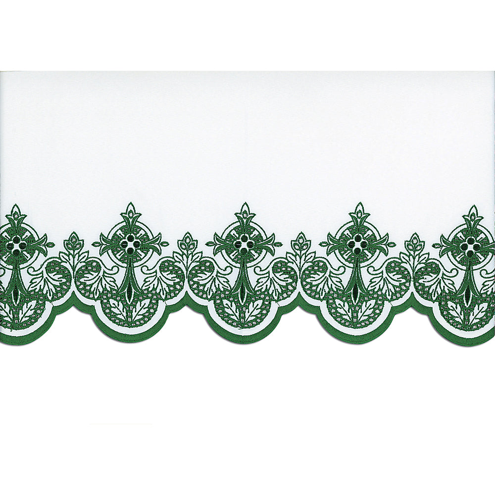 Green Silk Embroidered Altar Cloth - Design BV508GR