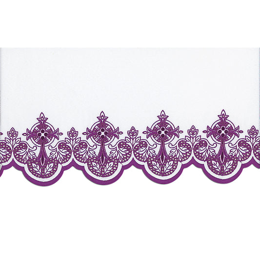 Purple Silk Embroidered Altar Cloth - Design BV508P